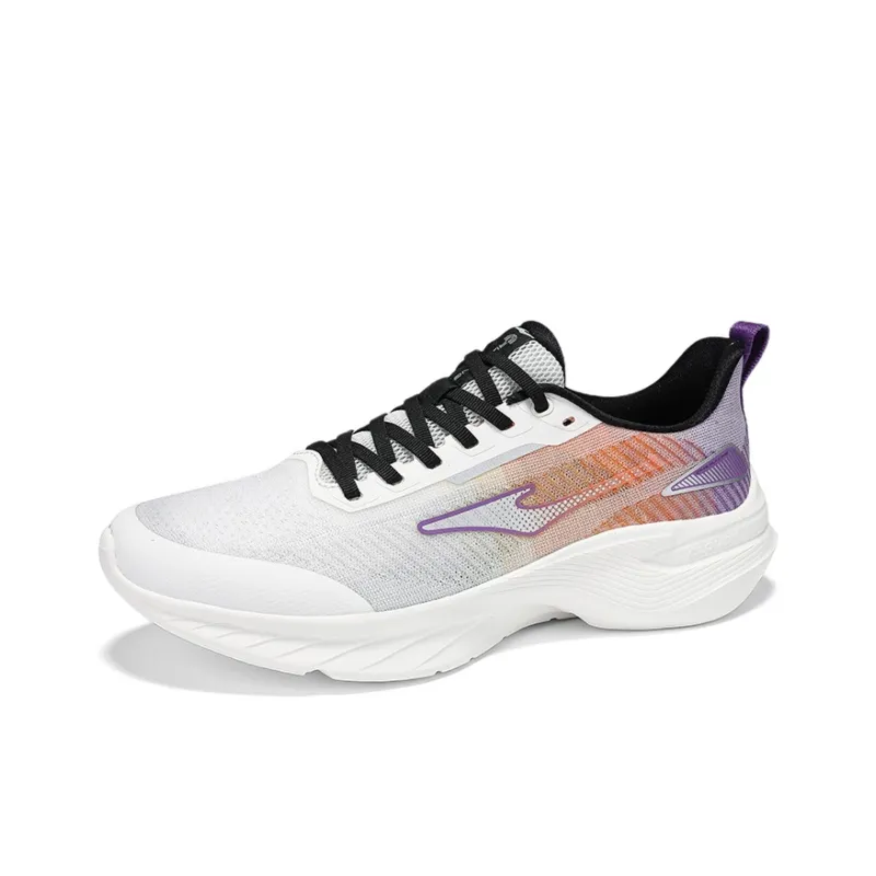 Erke Cushioning Breathable Lightweight Low Top Casual Running Shoes Men's Microcrystal White With Purple-2