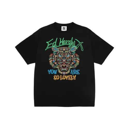 ED HARDY X Drop Shoulder Sleeve T Shirt Unisex Multicolor