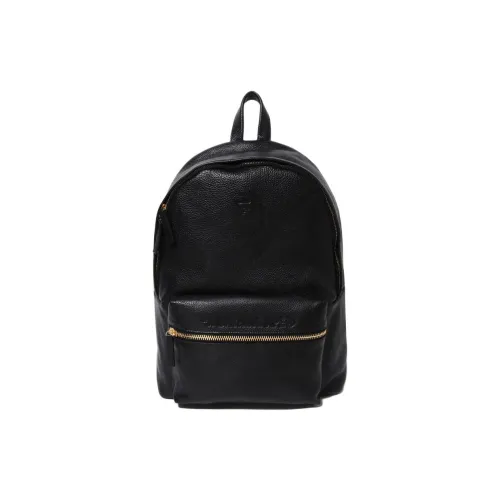 A BATHING APE Cow Leather Backpack Men's Black
