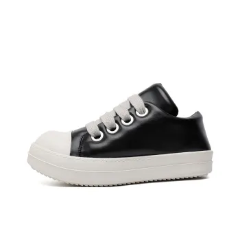 Dounkol Wear Resistant Height Increasing Low Top Skateboard Shoes Unisex Black