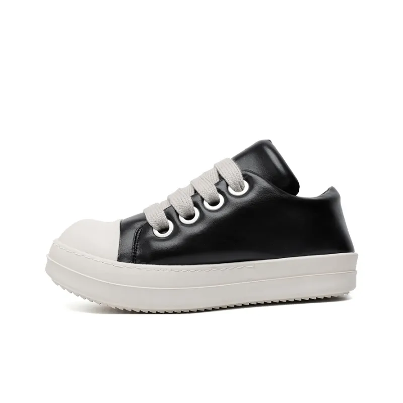 Dounkol Get Cool Abrasion Resistant Low Top Skateboard Shoes Unisex Black-0