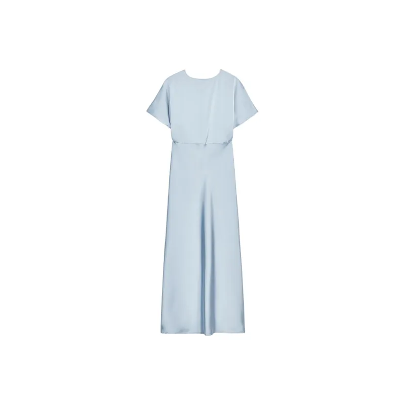 ZARA Short Sleeved Dress Women's Light Blue-1