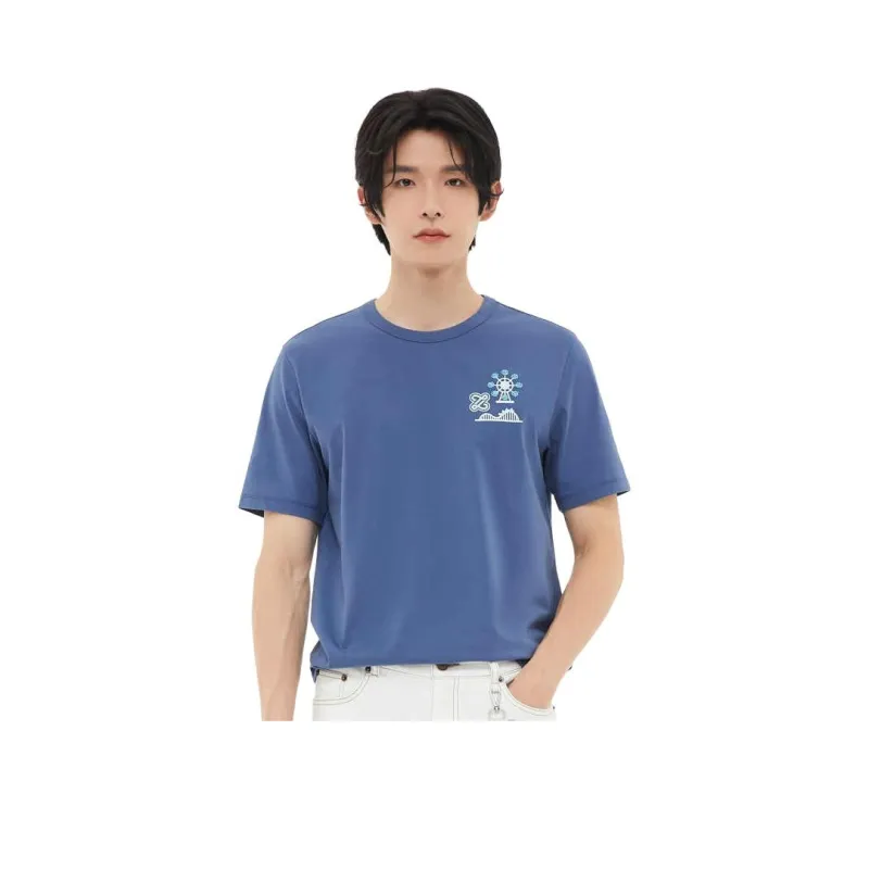 ZIOZIA T Shirts Men Navy Blue-0