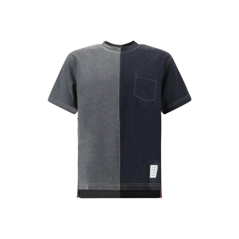 THOM BROWNE Two Toned Crewneck T Shirt-0