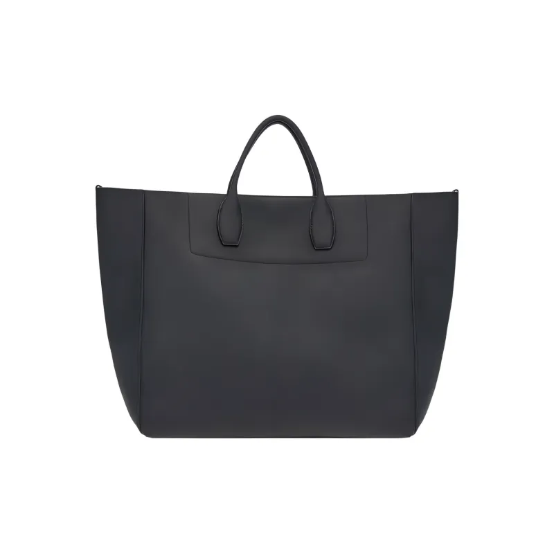 FERRAGAMO Studio Grained Cow Leather Tote Bag Shopping Bag Shoulder Bag Crossbody Bag Handbag Men's Black-2