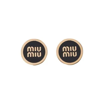 MIU MIU Enamel, Metal Clip On Earrings Women's Gold