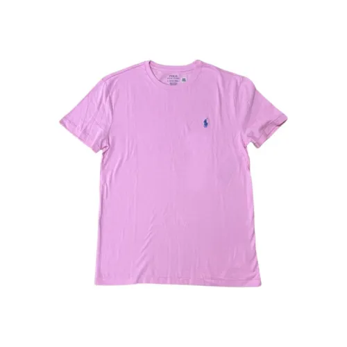 Polo Ralph Lauren Solid Color Small Horse Embroidered Crew Neck Casual Short-Sleeved T-Shirt Men's Pink