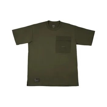 Oakley Drop Shoulder Sleeve T Shirt Unisex Army Green