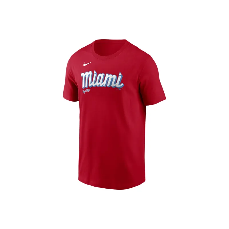 Nike T-Shirt Miami Marlins Men's Red-0