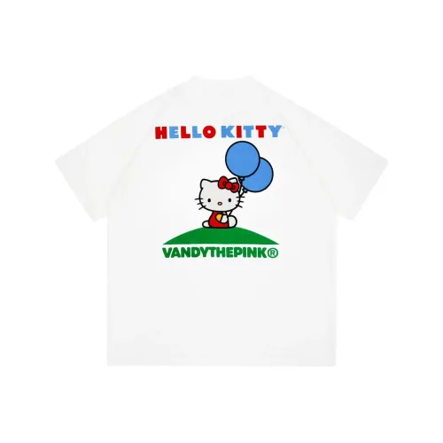 Hello Kitty X Vandy The Pink Hello Kitty Collaboration Model T-Shirts Unisex White