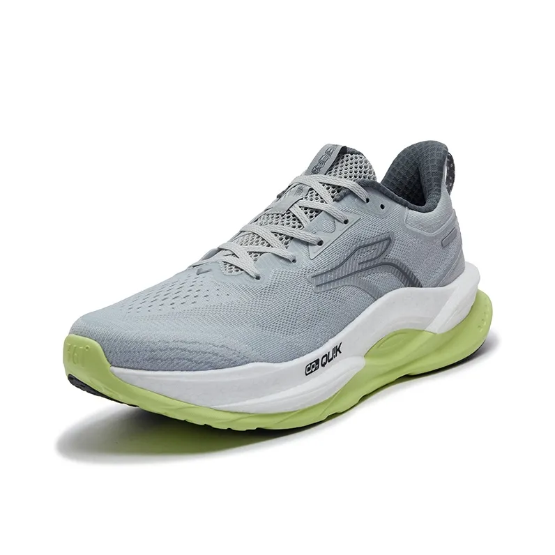 361° Fiery Red 5 Anti Slip Wear Resistant Low Top Training Running Shoes Men's Photon Gray With Light Fruit Green-1