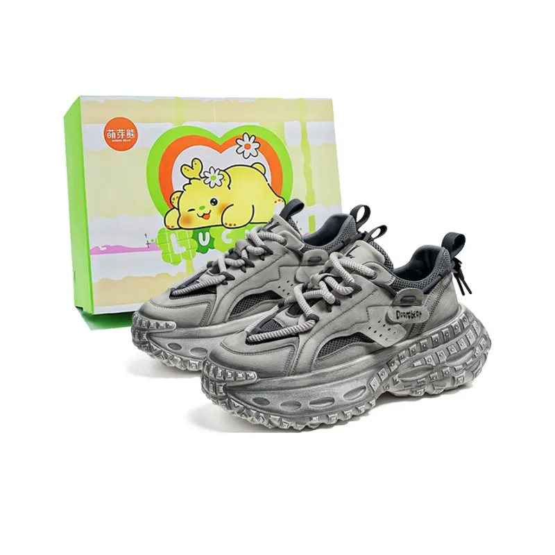 Budding Bear Height Increasing Abrasion Resistant Lightweight Breathable Slip Resistant Low Top Chunky Sneakers Unisex-17