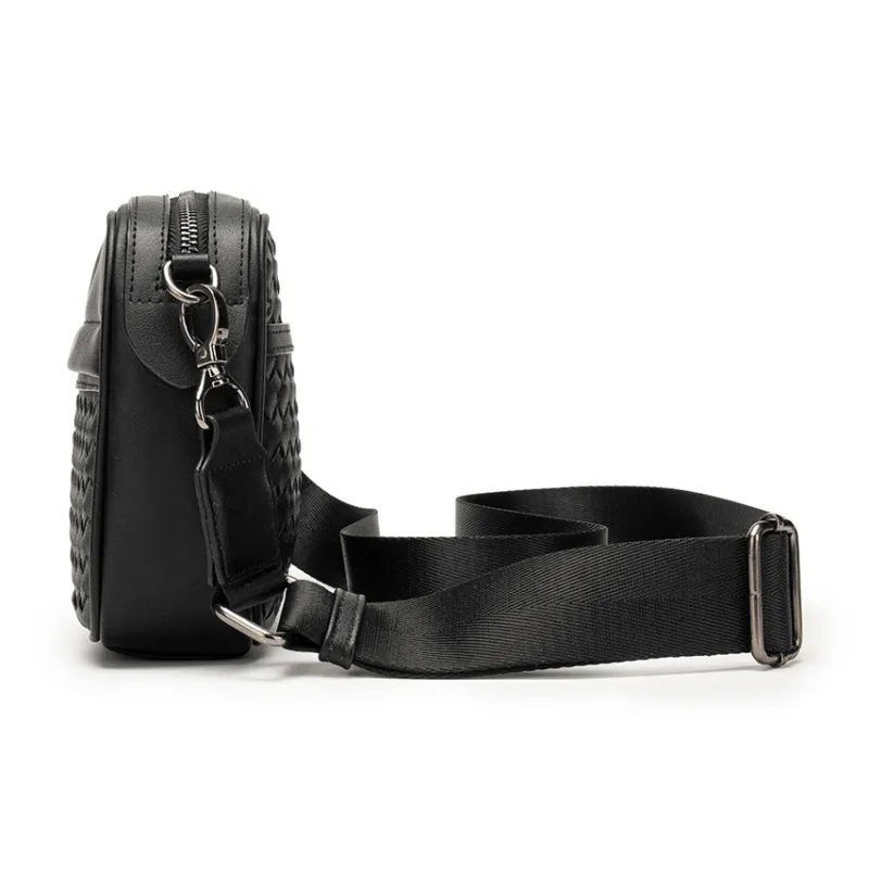 Old Man's Head Synthetic Leather Crossbody Bag Regular Men's Black-4