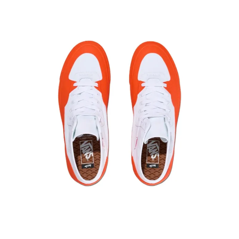 BENJAMIN EDGAR x Vans Vault Anti Slip Wear Resistant Mid Top Skateboard Shoes Unisex White Orange-3