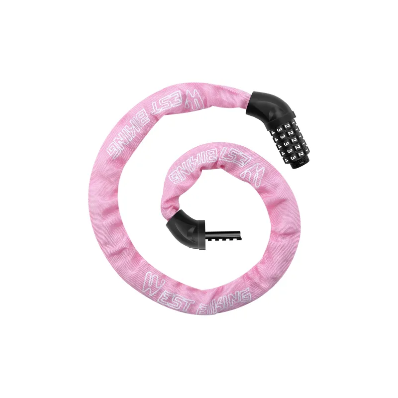 WEST BIKING Bicycle Locks Anti Pick Anti Rust Protective Adjustable Chain Lock-11