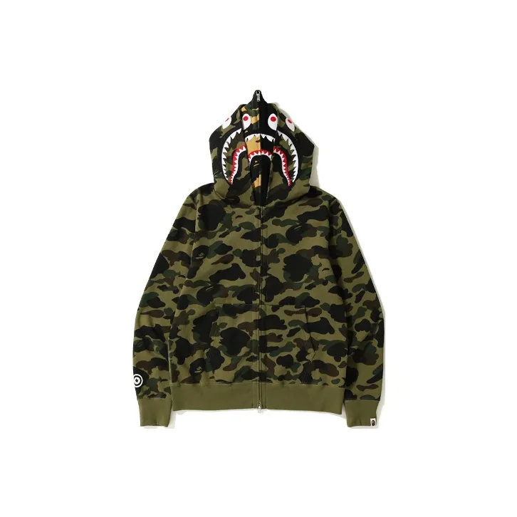 A BATHING APE 1st Camo Shark Wide Full Zip Double Hoodie-0