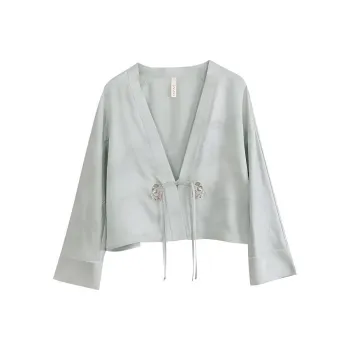 JINSANT Pajama Robe Women's Light Misty Blue