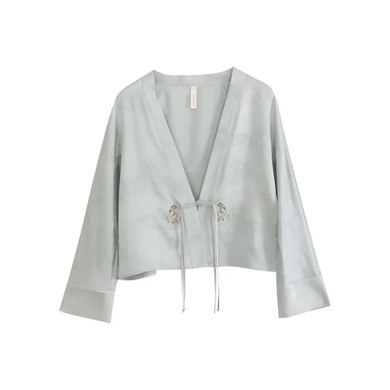 JINSANT Pajama Robe Women's Light Misty Blue-0