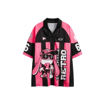 HDPV T Shirt Unisex Pink Black Patchwork