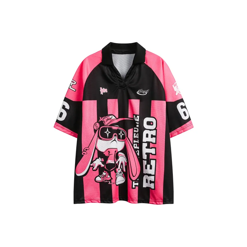 HDPV T Shirt Unisex Pink Black Patchwork-0