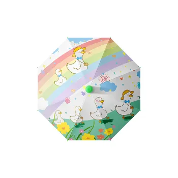Womi Cartoon Cute Print Boys And Girls Sunny And Rainy Dual Use Long Handle Umbrella