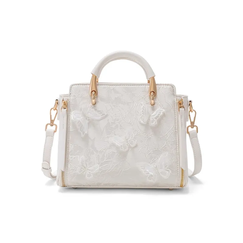 CLEVER& KETCH PU Handbag Women's White/Pink-0