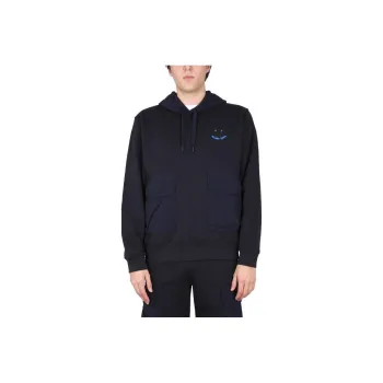 PS By Paul Smith Ps Happy Logo Embroidered Drawstring Hoodie