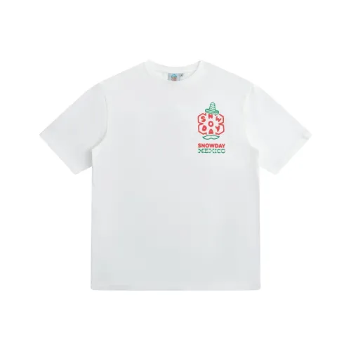 Snowday T Shirt Unisex Beige Yellow