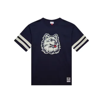 Mitchell & Ness x NCAA UConn Huskies Vintage Logo Heavyweight Yoke T Shirt Men's Marine Blue