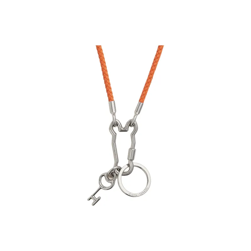 HERMES Calfskin Necklaces Unisex Orange-0