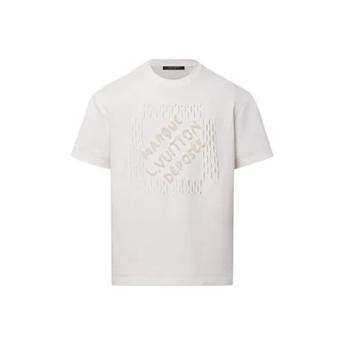 LOUIS VUITTON Embroidered Signature Cotton T Shirt