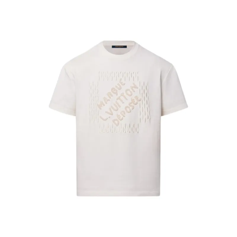LOUIS VUITTON Embroidered Signature Cotton T Shirt-0