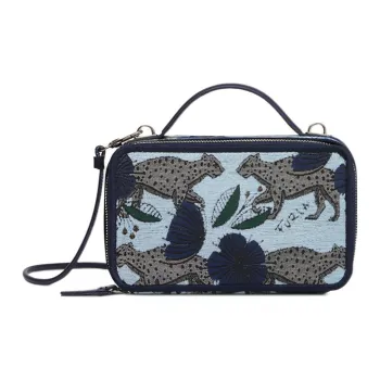 Furla Babylon Leather Camera Bag Handbag Shoulder Bag Crossbody Bag Mini Women's Black & Blue