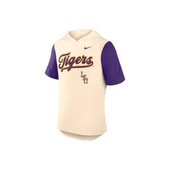 Nike Lsu Tigers Baseball Script Men's Nike Dri FIT College Hooded T Shirt