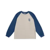 Icebreaker Milk Silk Apricot & Blue Long-Sleeved