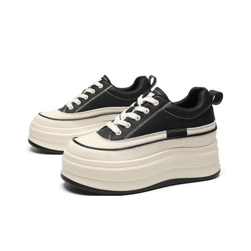 ZHR Skateboard Shoes Women's Low Top Beige, Beige Black-8