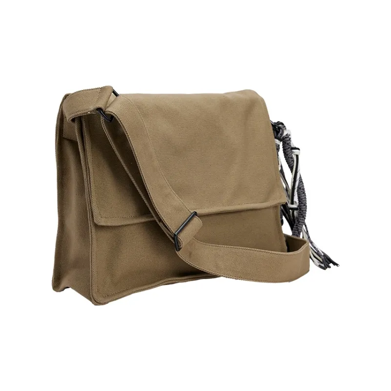 URBAN REVIVO Fabric Crossbody Bag Regular Men's Coffee Brown/Royal Blue-1