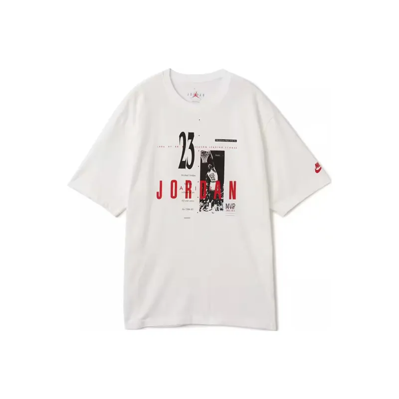 Jordan T-Shirt Unisex White/Gym Red-0