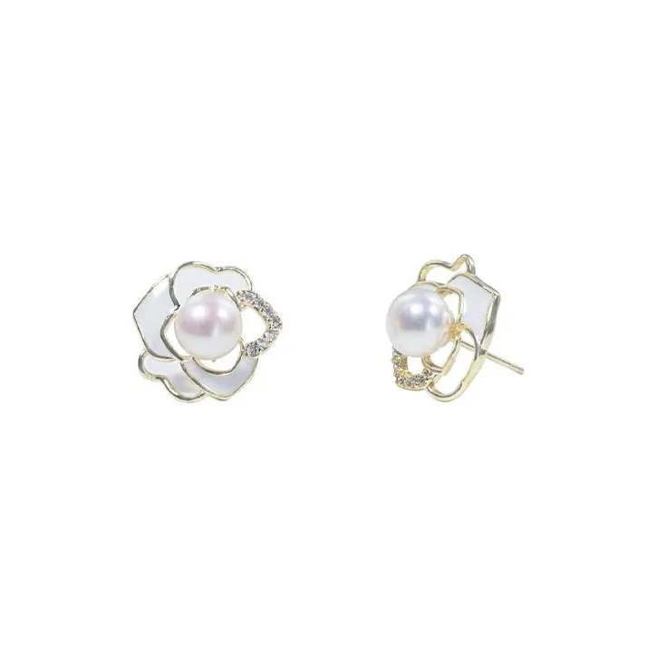 Ancient Jewelry Pearl Stud Earrings Women's-0