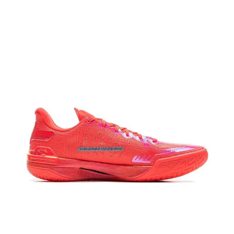 LiNing Gamma Cushioning Anti Slip And Wear Resistant Support Lightweight Rebound Low Top Basketball Shoes Men's Red-1