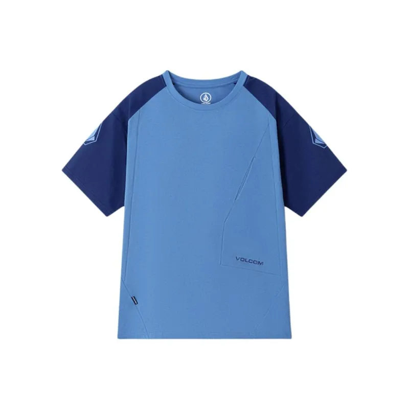 VOLCOM T Shirts Unisex Blue Side Pocket Included-0