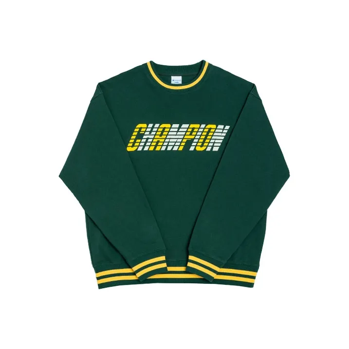 Champion Crew Neck Loose Fit Regular Sweatshirt Japan Version Unisex Dark Green-0
