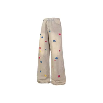 PAINT STAIN Jeans Unisex Yellow Mud Tone