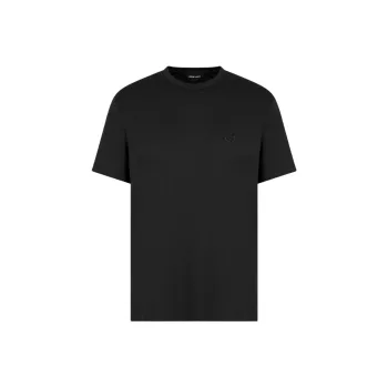 GIORGIO ARMANI Cotton interlock T shirt With Embroidered Logo