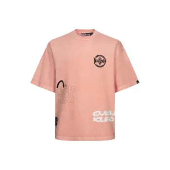 EVISU T Shirts Men Gray Pink