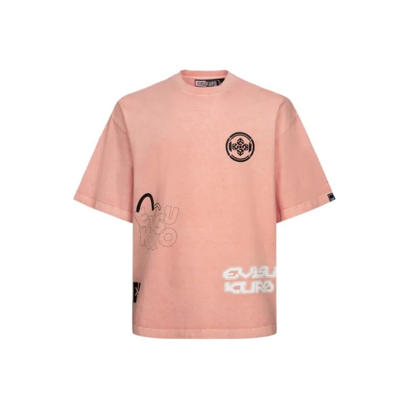 EVISU T Shirts Men Gray Pink-0