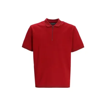 EMPORIO ARMANI Zip up Cotton Polo Shirt