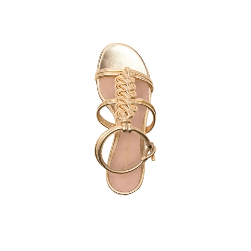 GIANVITO ROSSI Capua Roman Sandals 4.5cm Women's Gold-4