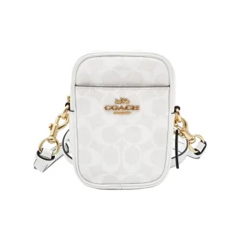 COACH Phoebe PVC Bonded Cow Leather Crossbody Bag Mini Women's White