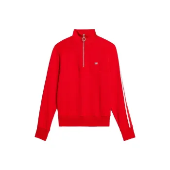 AMIPARIS Striped Short zip Pullover Sweatshirt